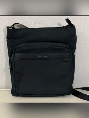 NWT Calvin Klein Black Satchel Crossbody Cut On Front